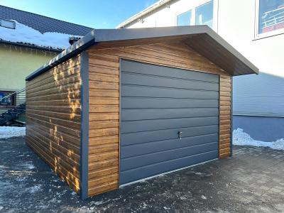Garage 4x5 Satteldach SUPERLINE PLUS mit Vordach